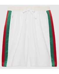 Gucci - GG Cotton Terry Cloth Shorts With Web Detail - Lyst