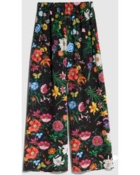 Gucci - Printed Silk Leisure Pants - Lyst