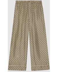 Gucci - Hose Aus Seide Mit Gg Supreme-Print, Grösse - Lyst
