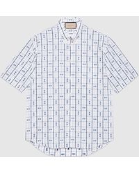 Gucci - Camisa de Algodón con Estampado Horsebit - Lyst