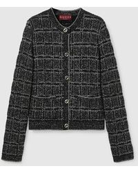 Gucci - Wool And Lamé Check Jacquard Cardigan, Ready-To-Wear - Lyst