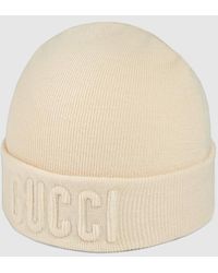 Gucci - Wool Hat With Embroidery - Lyst