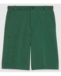 Gucci - Cotton Shorts With Web Detail - Lyst