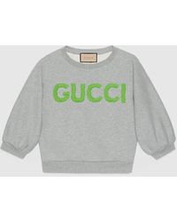 Gucci - Cotton Jersey Cropped Sweatshirt - Lyst