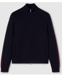 Gucci - Woven Stitch Knit Wool Zip Jacket - Lyst
