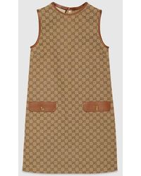 Gucci - Monogram-pattern Sleeveless Cotton-blend Midi Dress - Lyst