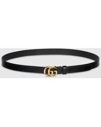 Gucci - Belt Gold Double G Buckle Leather 397660 4cm (GGB1001) - Lyst