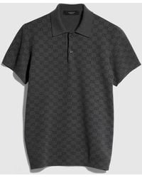 Gucci - Gg Wool Silk Jacquard Polo Shirt - Lyst