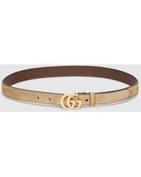 Gucci - Thin Belt With Double G Buckle, Size 100 - Lyst