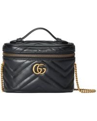 Gucci GG Marmont Mini Top Handle Bag - Zwart