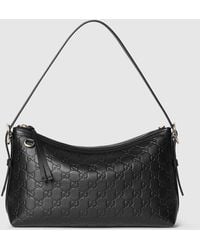 Gucci - Gg Emblem Medium Shoulder Bag, Leather - Lyst