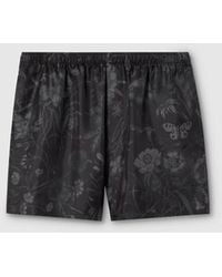 Gucci - Printed Silk Twill Shorts - Lyst
