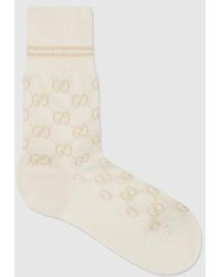 Gucci - Calcetín De Mezcla De Algodón Con Gg, Talla - Lyst