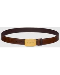 Gucci - Ceinture Réversible Avec Boucle Plate, Taille 100 - Lyst