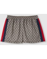 Gucci - Shorts In Jersey GG Tecnico Con Nastro Web - Lyst