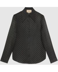 Gucci - Ggシルククレープ シャツ, ブラック, ウェア - Lyst