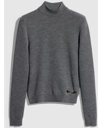 Gucci - Fine Rib Knit Wool Top With Horsebit - Lyst