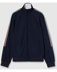 Gucci - Technical Jersey Zip Jacket With Web - Lyst