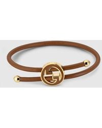Gucci - Pulsera Con Gg Entrelazada Redonda Esmaltada - Lyst