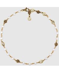 Louis Vuitton Lv Speedy Pearls One Rank Necklace in Metallic