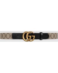 Gucci GG Ledergürtel mit Doppel G Schnalle - Natur