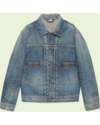 gucci denim jacket teddy bear