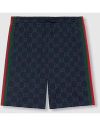Gucci - Ggコットンジャージー ジョギングショートパンツ, ブルー, ウェア - Lyst