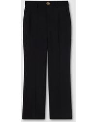 Gucci - Crêpe Wool Pants With Double G Button - Lyst