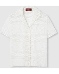 Gucci - コットン マクラメ シャツ, ホワイト, ウェア - Lyst