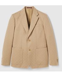 Gucci - Veste En Gabardine De Coton À Jacquard Gg, Taille - Lyst