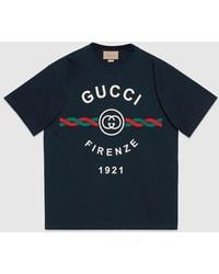 Gucci - Cotton Jersey ' Firenze 1921' T-shirt - Lyst