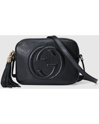 Gucci Kleine Soho Disco Bag aus Leder - Schwarz