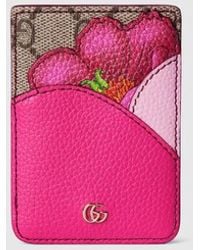 Gucci - Floral Card Case With Double G - Lyst