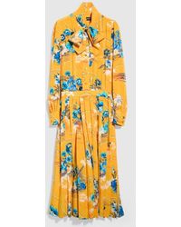 Gucci - Printed Silk Chemisier Dress - Lyst