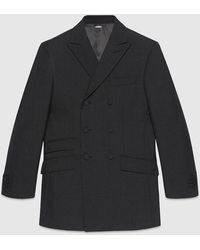 Gucci - Double-breasted Wool Twill Jacket - Lyst