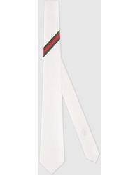 Gucci - Corbata De Jacquard De Seda Con Tribanda Web - Lyst