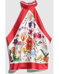 Gucci - Printed Silk Top - Lyst