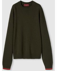 Gucci - Wool Cashmere Sweater With Web Trim - Lyst