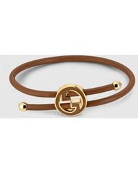 Gucci - Bracelet With Enamel Round Interlocking G - Lyst