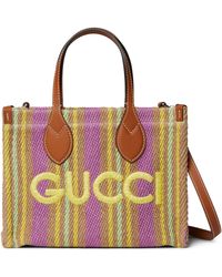 Gucci - Small Jute Tote With Patch - Lyst