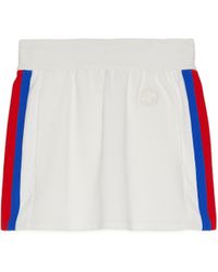 Gucci - Cotton Jersey Mini Skirt With Web - Lyst