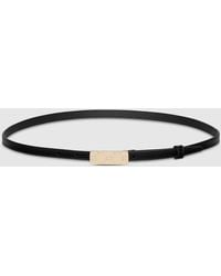 Gucci - Thin Belt With Plaque Buckle, Leather - Lyst