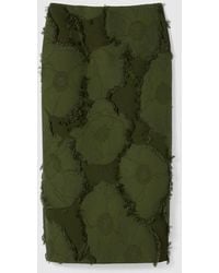 Gucci - コットン ウールブレンド ミドルレングス スカート, グリーン, ウェア - Lyst