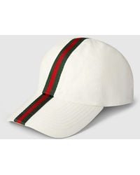 Gucci - Cotton Baseball Hat With Web - Lyst
