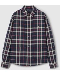 Gucci - Tartan Cotton Jacquard Padded Shirt - Lyst