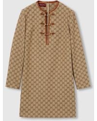 Gucci - Gg Canvas Dress With Horsebit, Ready-To-Wear - Lyst