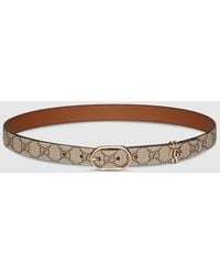 Gucci - Gg Belt With Oval Buckle, Size 100 - Lyst