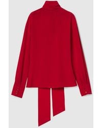 Gucci - Camisa De Crepé De China Con Lazo Al Cuello, Talla - Lyst