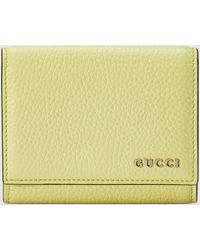 Gucci - 日本限定 ロゴ 三つ折りウォレット, イエロー, Leather - Lyst