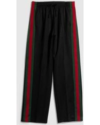 Gucci - Silk Cotton Sportswear Pants With Web - Lyst